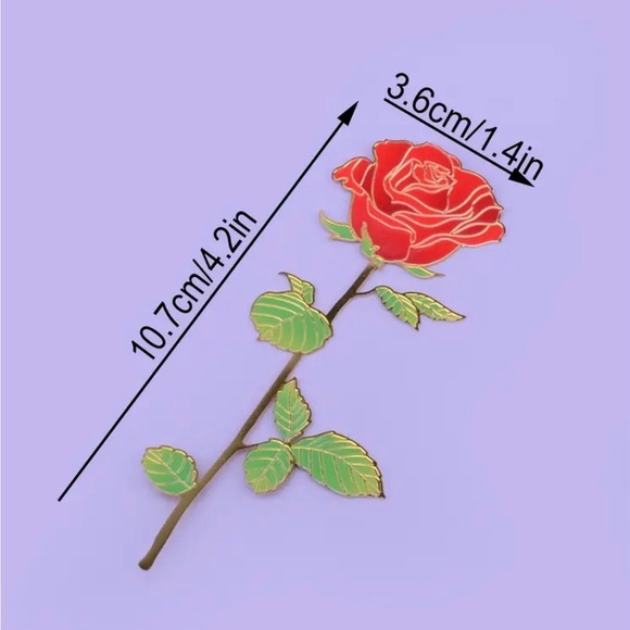 Metal Red Rose Bookmarks for the avid readers and a great gift 4.2in x 1.4in - Picture 6 of 6